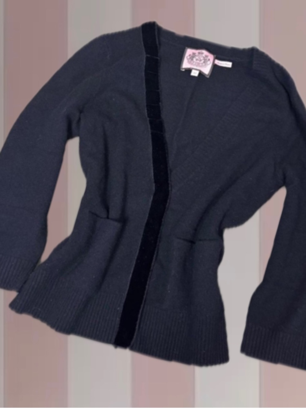 Juicy Couture Vintage Y2K Black Cardigan Sweater